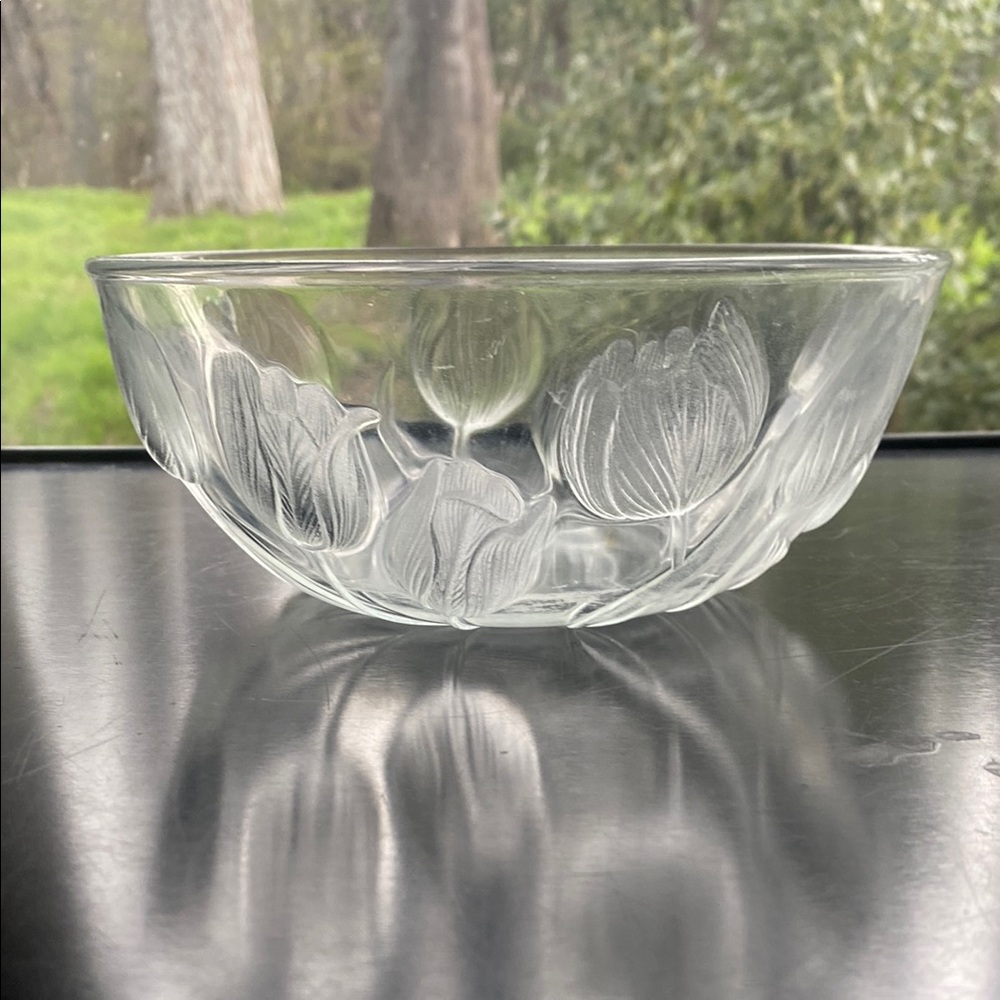 Signed Vintage glass tulip bowl Lenox